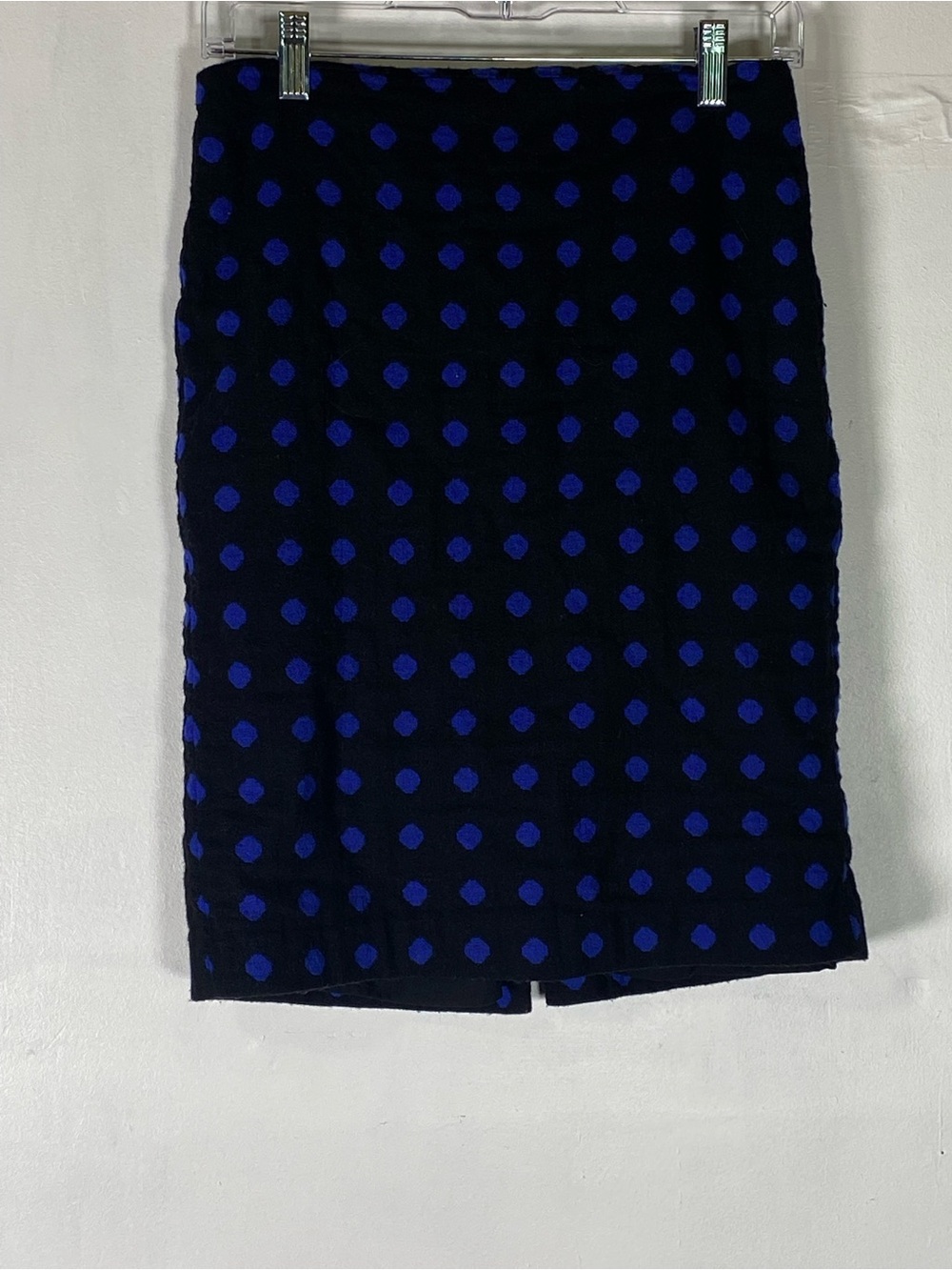 Talbots Wool Blend Polka Dot Pencil Skirt Blue Black Preppy Dark Academia 4
